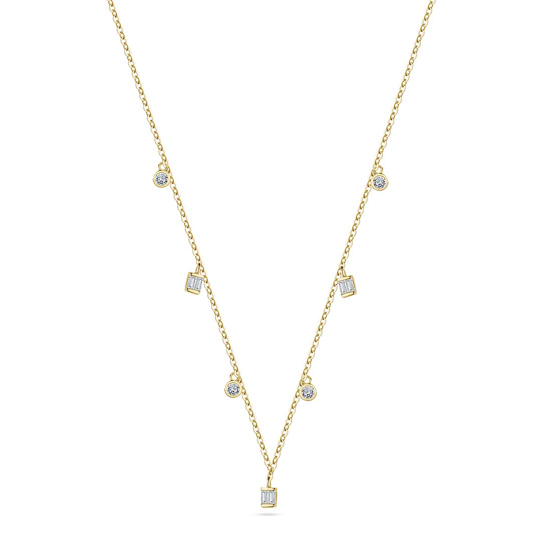 Multi Motif Pendant Yellow Gold Diamond