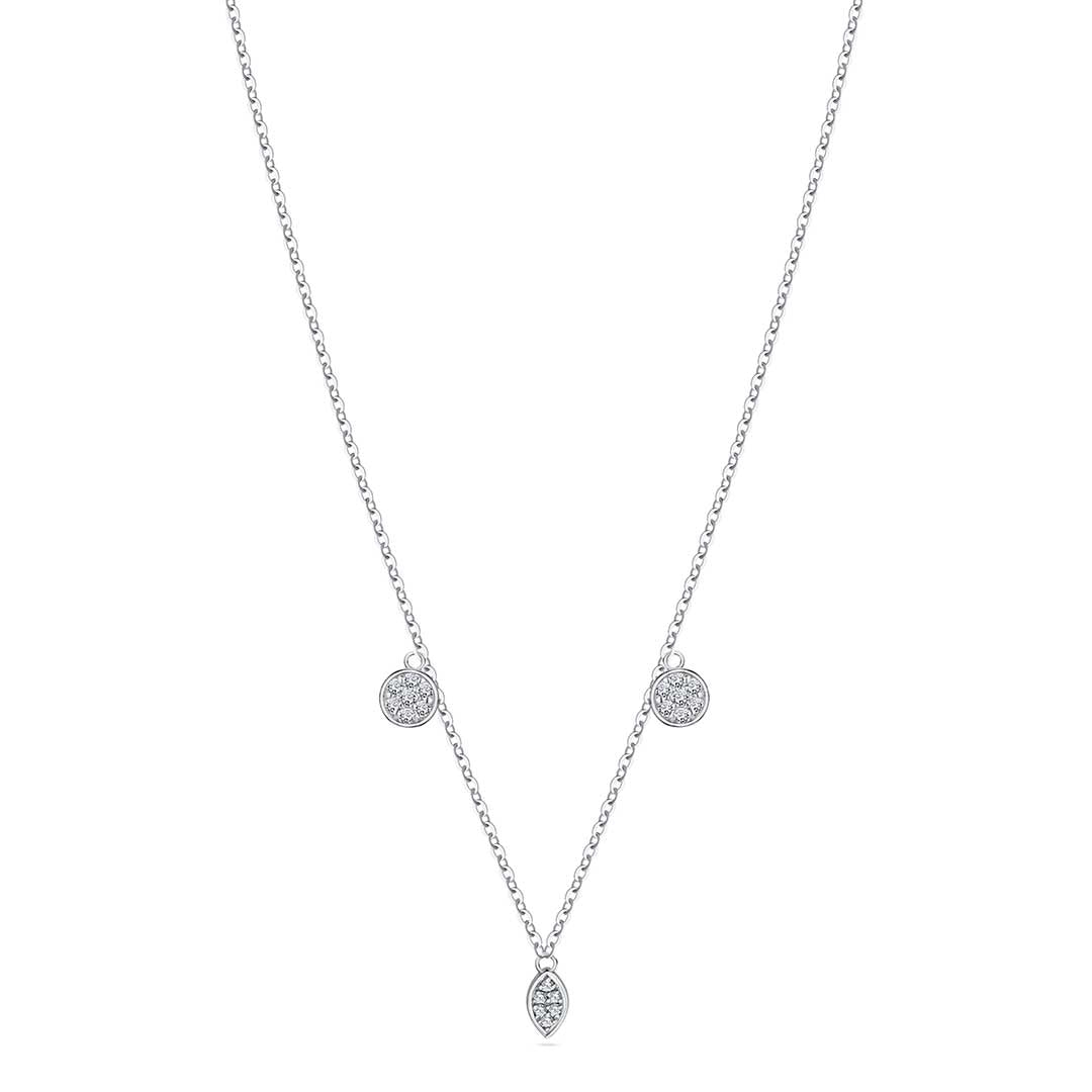 Multi Motif Pendant White Gold Diamond