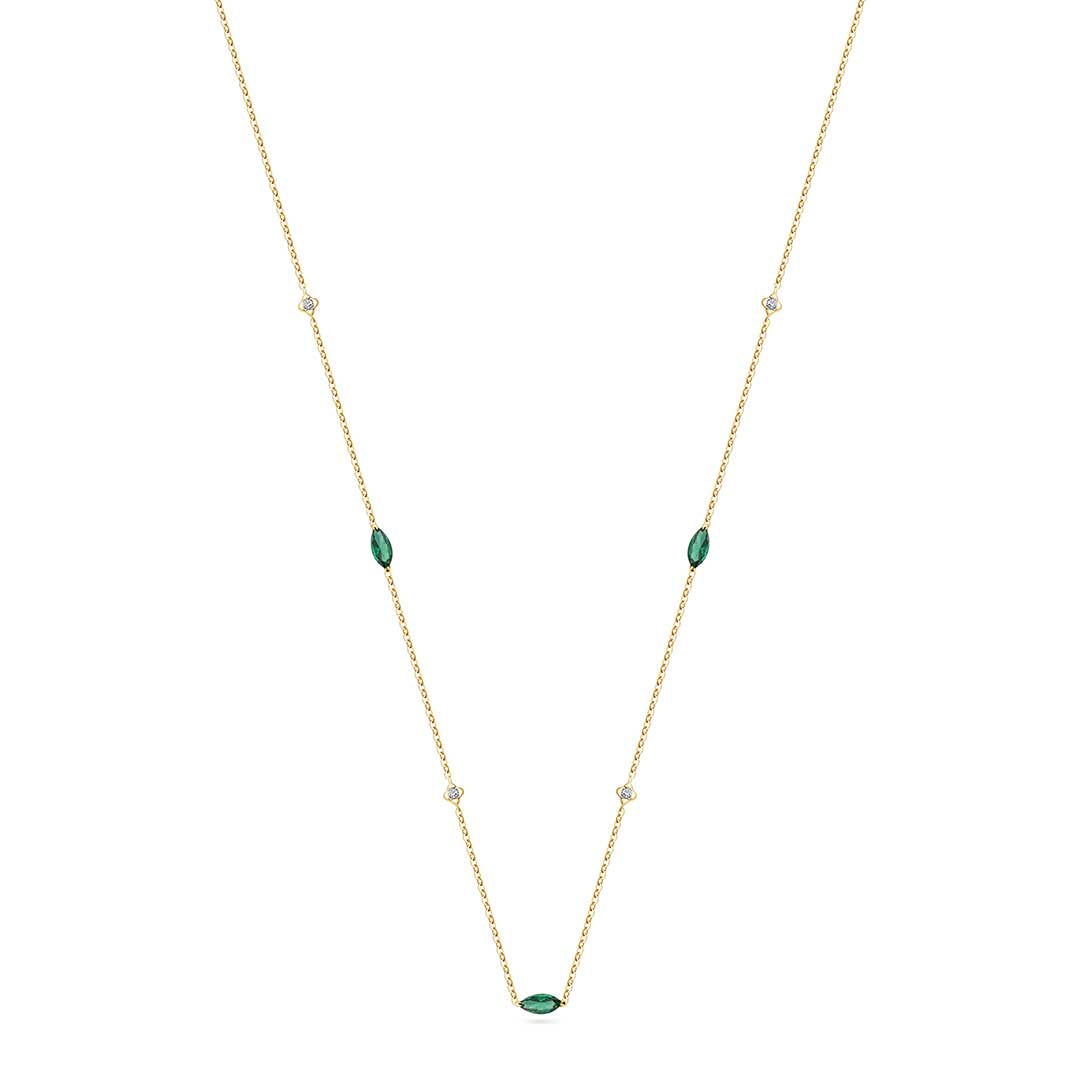 Multi Motif Pendant Yellow Gold Diamond Colored Stone