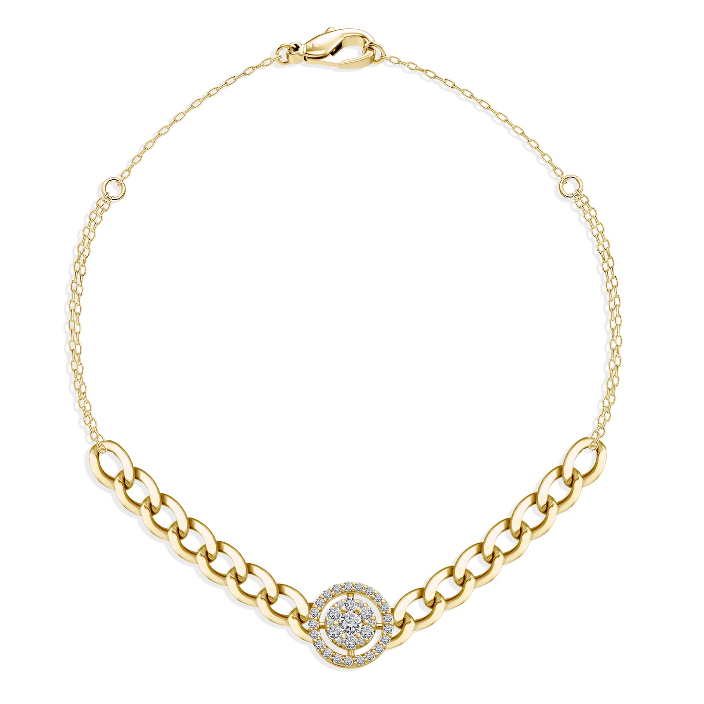 Round Bracelet Yellow Gold Diamond