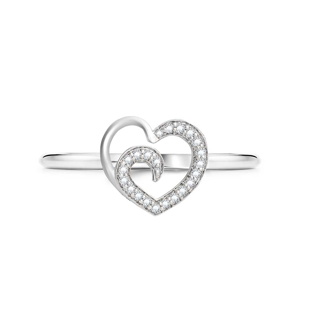 Heart Ring White Gold Diamond