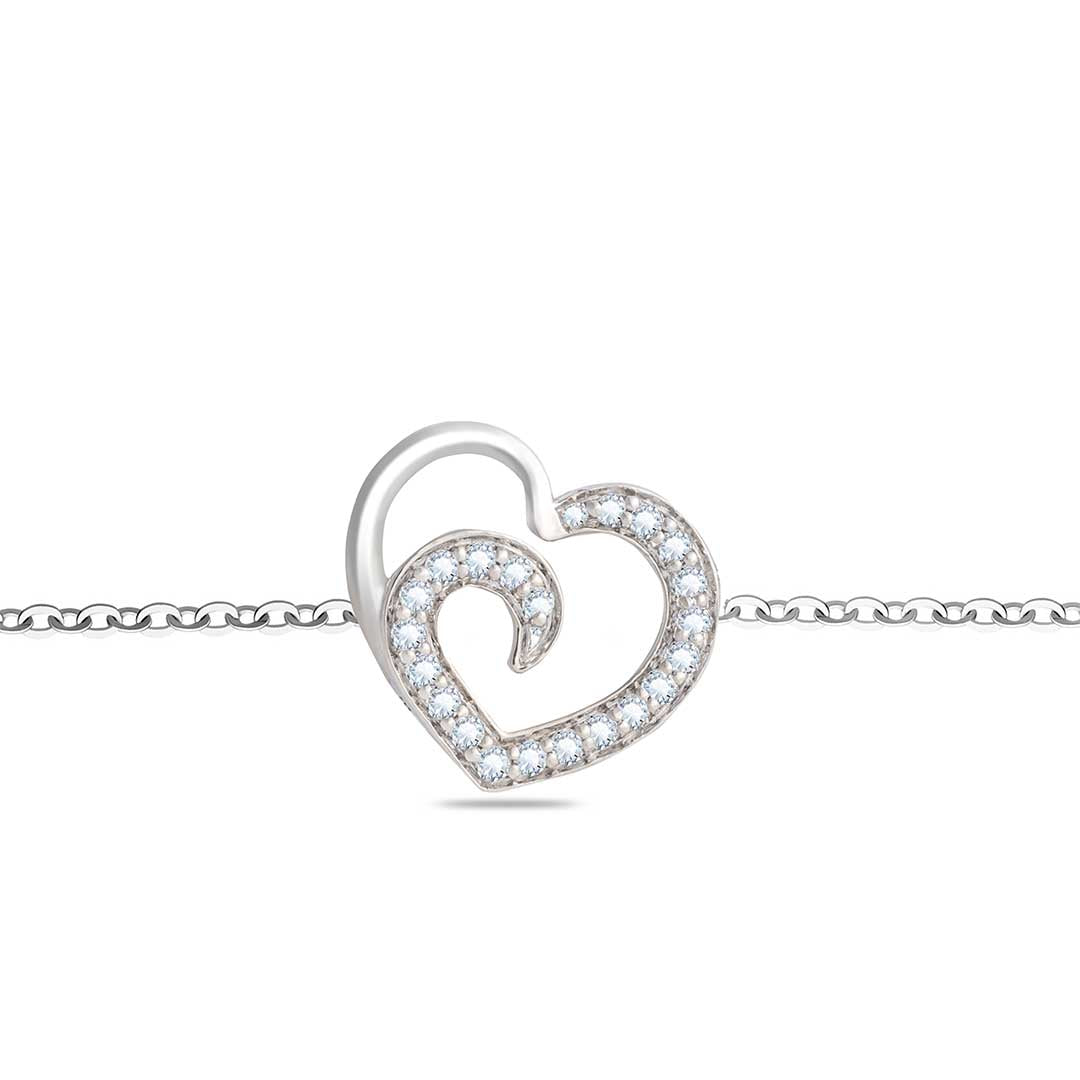 Double-heart-bracelet-White-gold-diamond