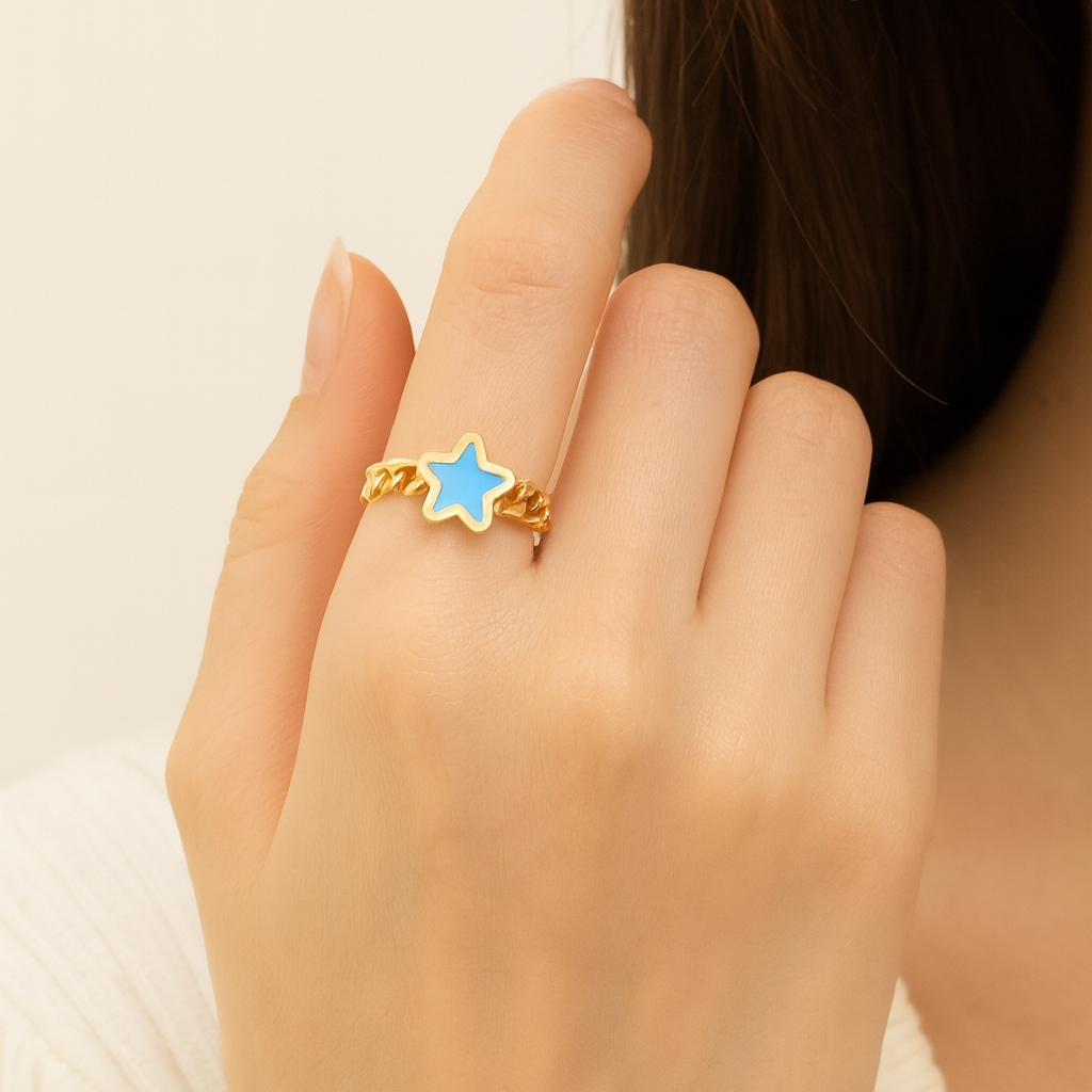 Ring Yellow Gold Turquoise
