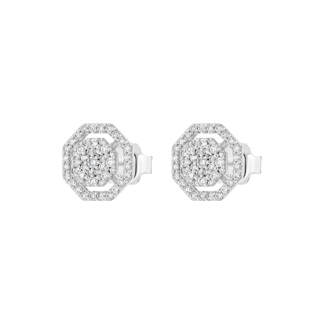 Octo Earrings White Gold Diamond