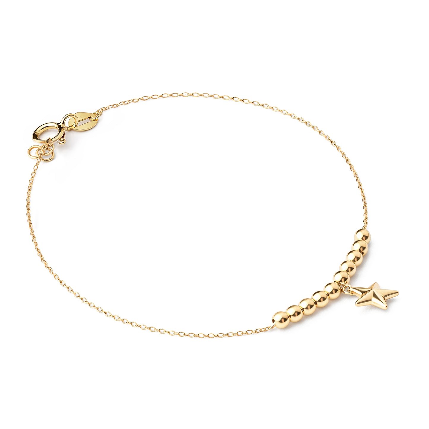 Dangling Star Bracelet Yellow Gold