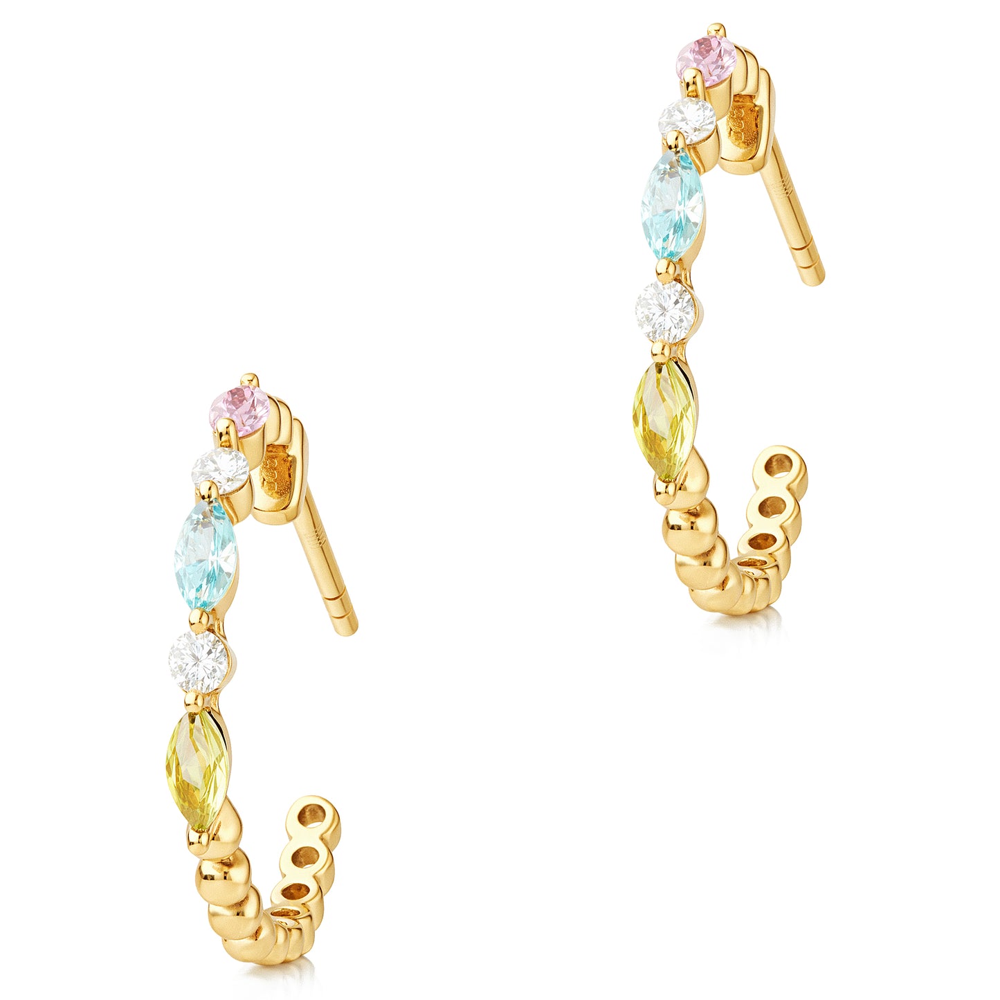 Hoop Yellow Gold Diamond Earring