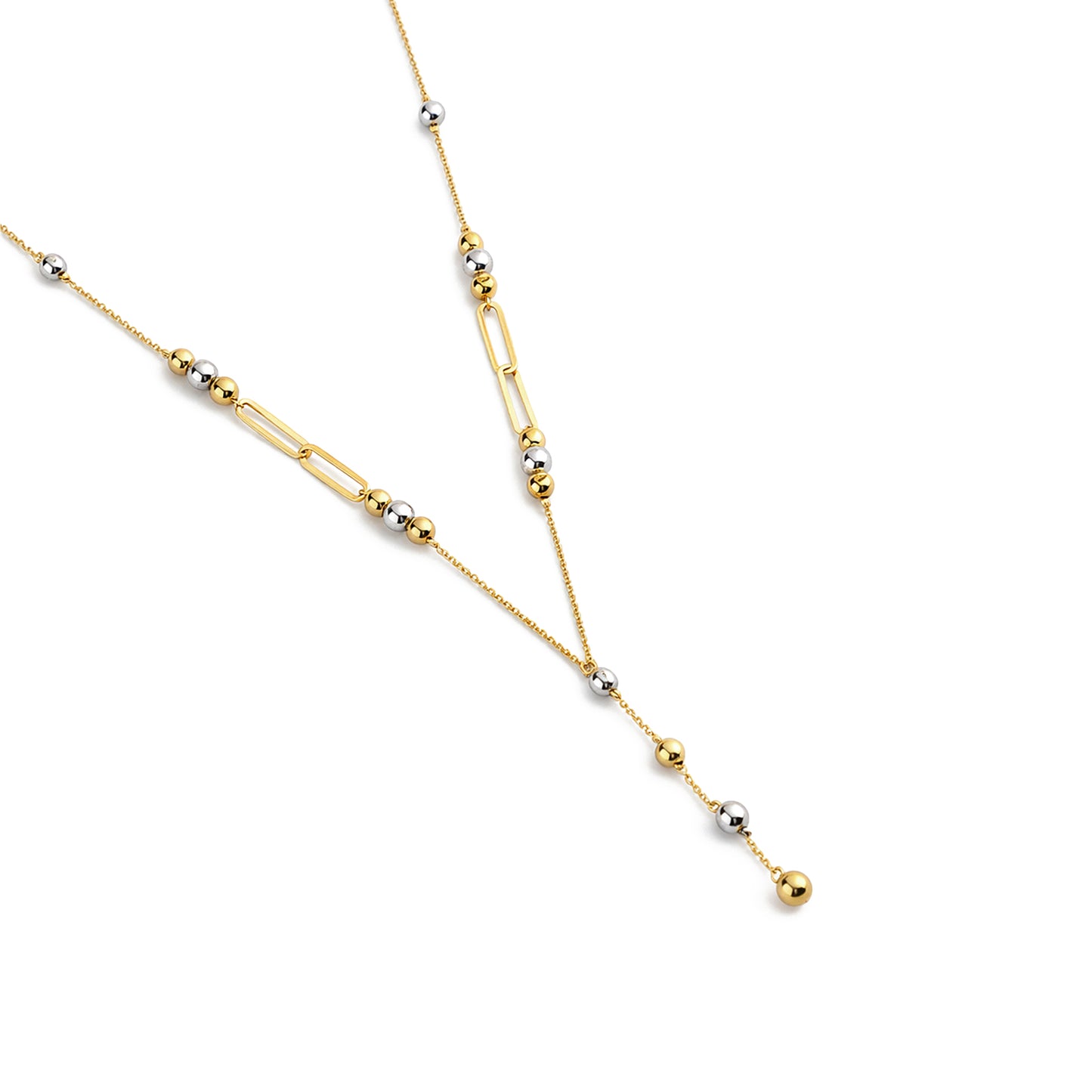 Dangling Ball Necklace Yellow Gold