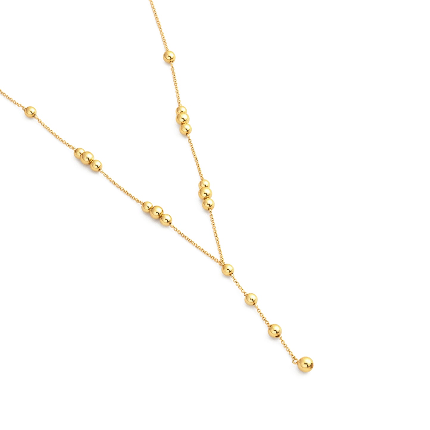 Dangling Ball Necklace Yellow Gold