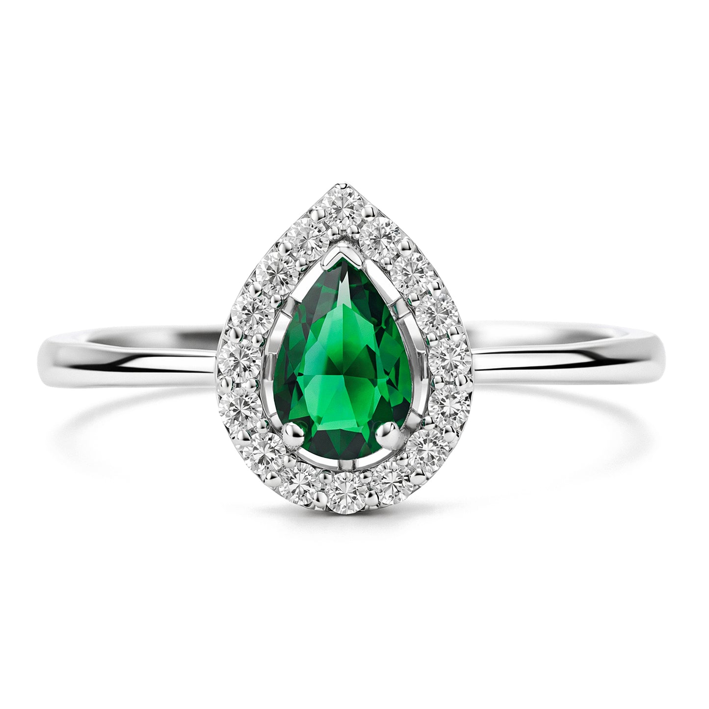 Ring White Gold Diamond Pear