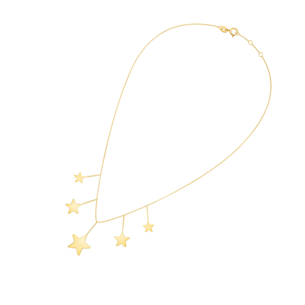 Necklace Dangling Large & Medium Star Charms