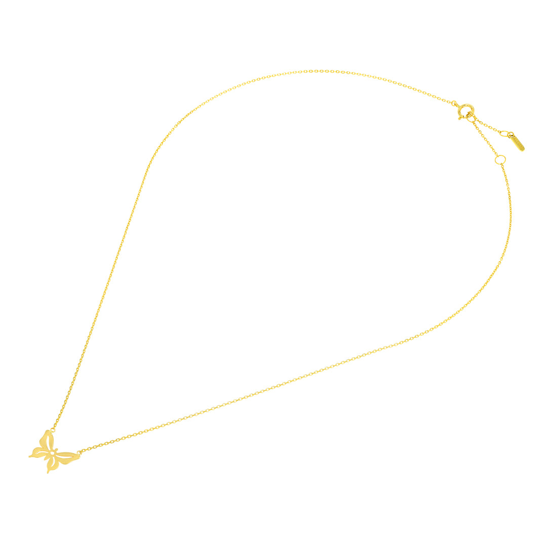 Fiora Butterfly Necklace Yellow Gold