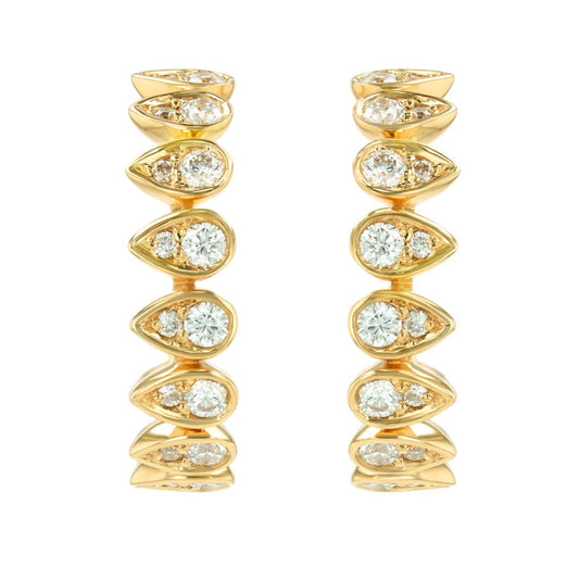 Sparkle Hoop Earrings Gold Diamond