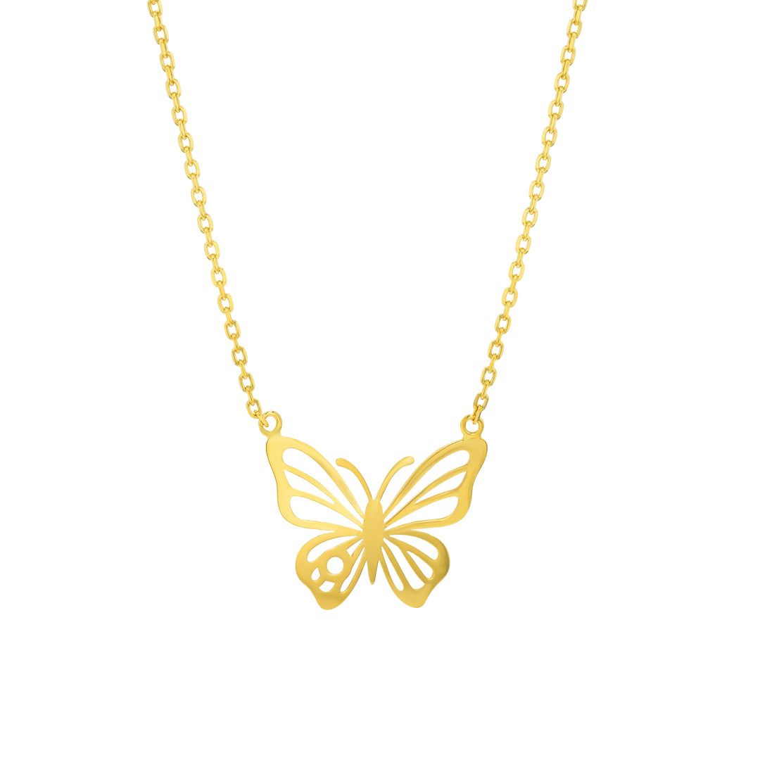 Fiora Butterfly Necklace Yellow Gold