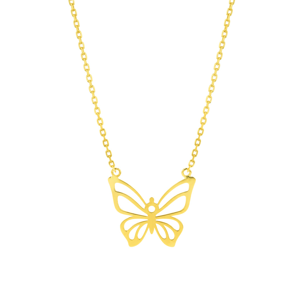 Fiora Butterfly Necklace Yellow Gold