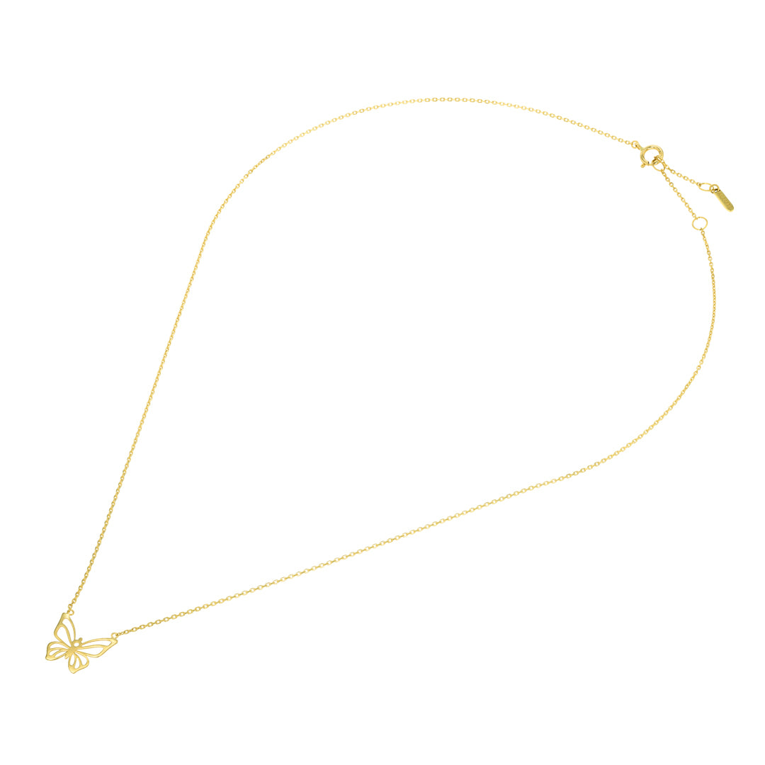 Fiora Butterfly Necklace Yellow Gold