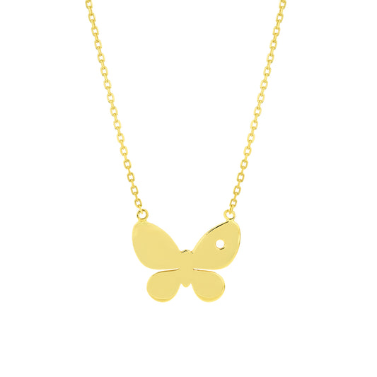 Fiora Butterfly Necklace Yellow Gold