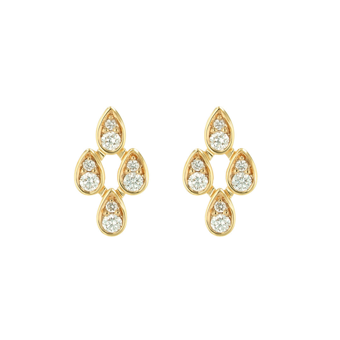 Sparkle Dangling Earrings Gold Diamond