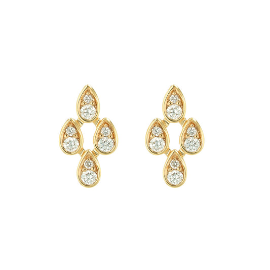 Sparkle Dangling Earrings Gold Diamond