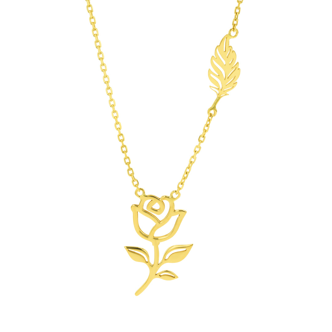 Fiora Flower Necklace Yellow Gold