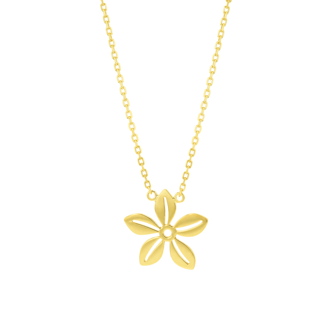 Fiora Flower Necklace Yellow Gold