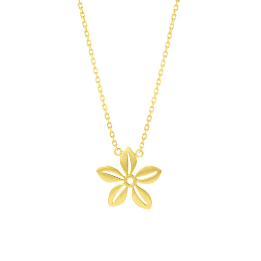 Fiora Flower Necklace Yellow Gold