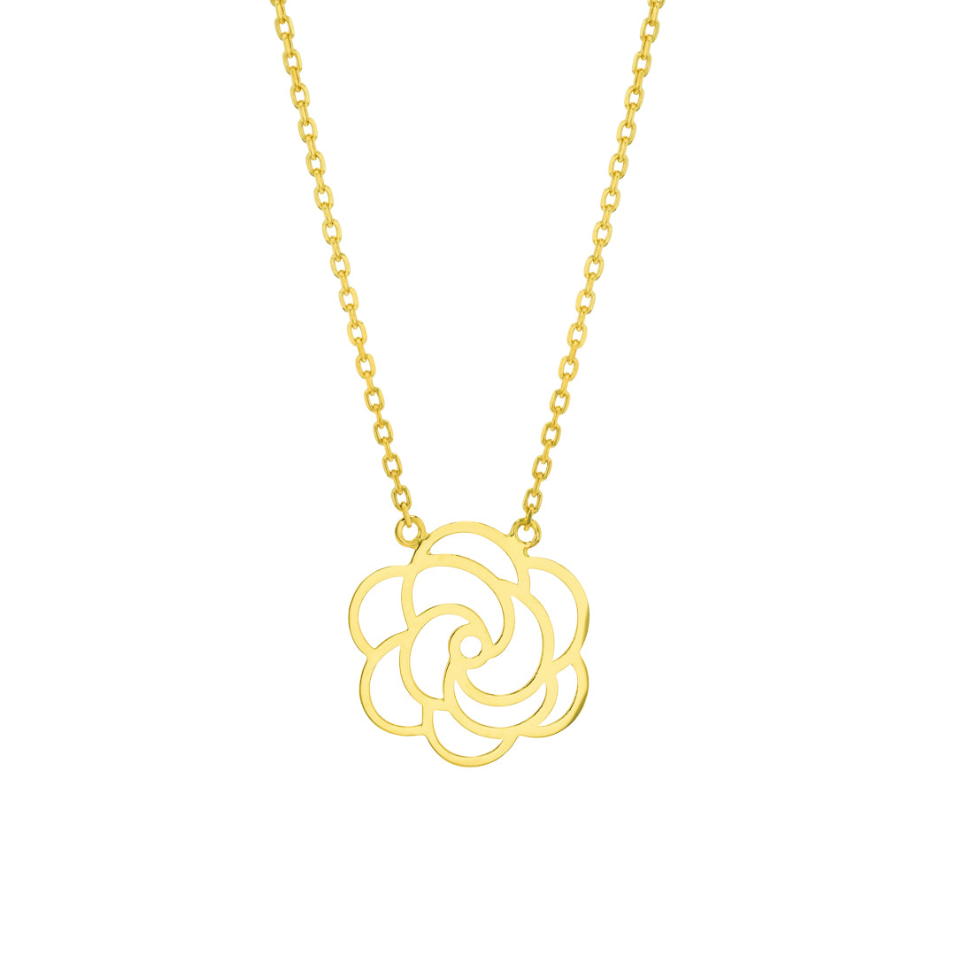 Fiora Flower  Necklace Yellow Gold