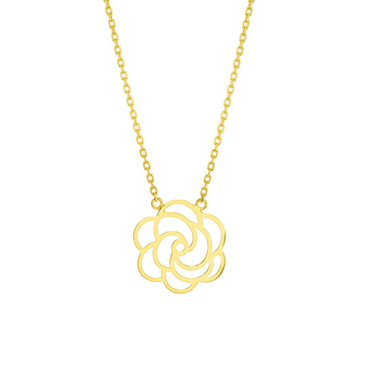 Fiora Flower  Necklace Yellow Gold