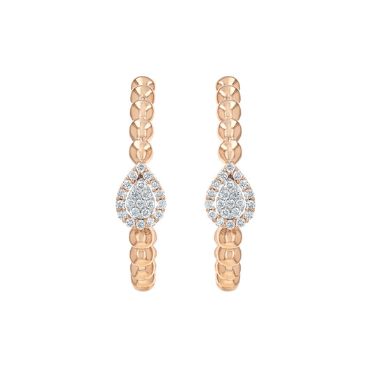 Majestic Golden Hoop Earrings Rose Gold Diamond