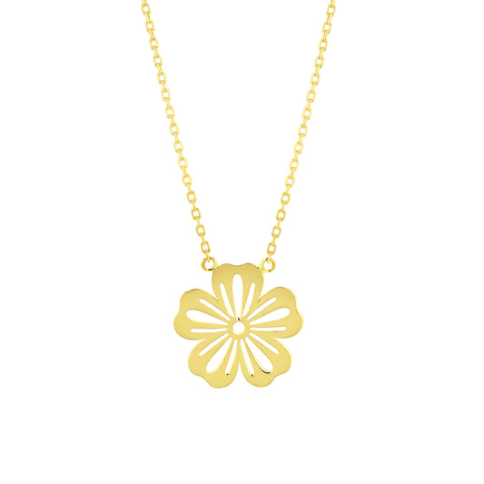 Fiora Flower  Necklace Yellow Gold