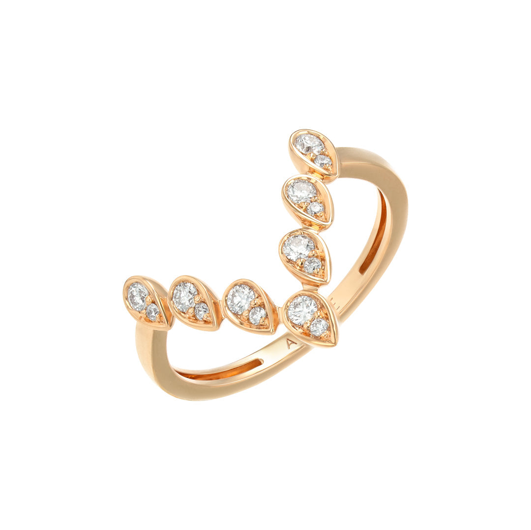 Sparkle V Shaped Ring Gold Diamond