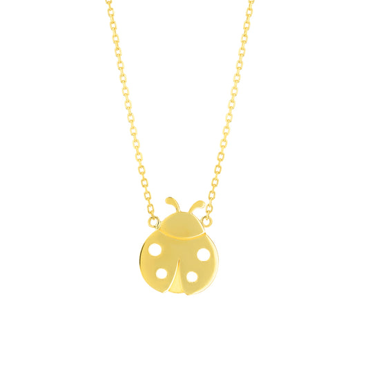 Fiora Ladybug Necklace Yellow Gold