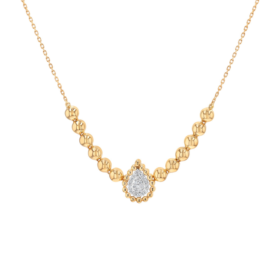 Majestic Golden Halo Necklace Yellow Gold Diamond