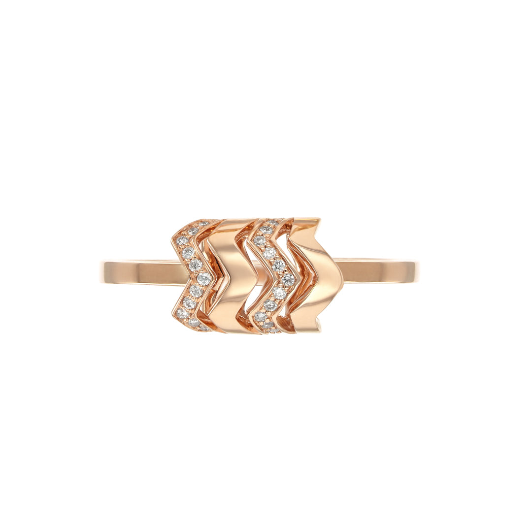 Riviera Stacked Ring Gold Diamond