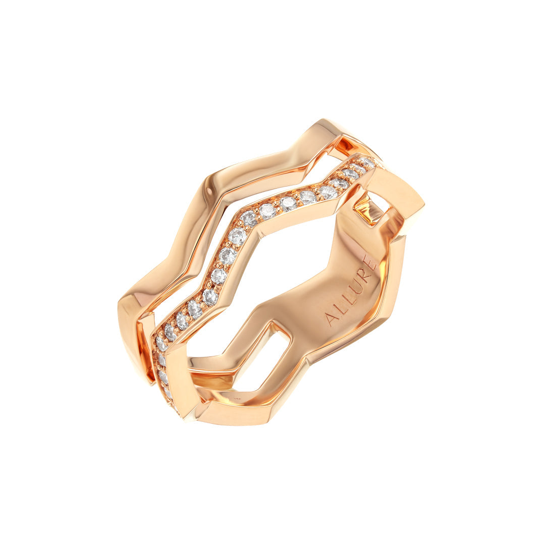 Riviera Band Ring Gold Diamond