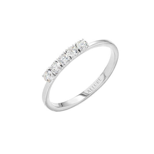 Solitaire Band Ring White Gold Diamond 10