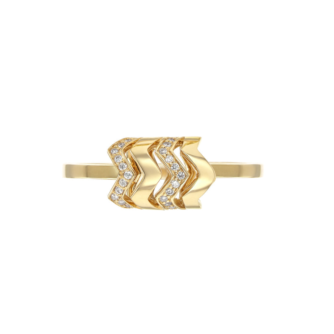 Riviera Stacked Ring Gold Diamond