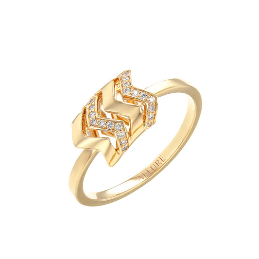 Riviera Stacked Ring Gold Diamond