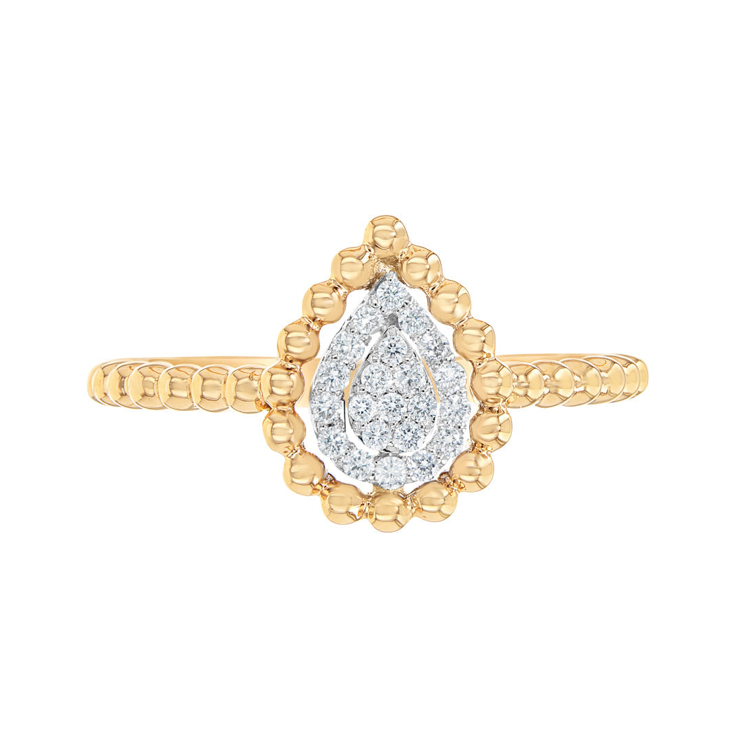 Majestic Golden Round Ring Yellow Gold Diamond