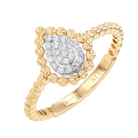 Majestic Golden Round Ring Yellow Gold Diamond