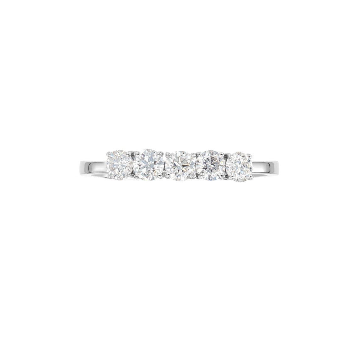 Solitaire Band Ring White Gold Diamond 11