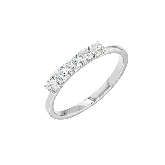 Solitaire Band Ring White Gold Diamond 11