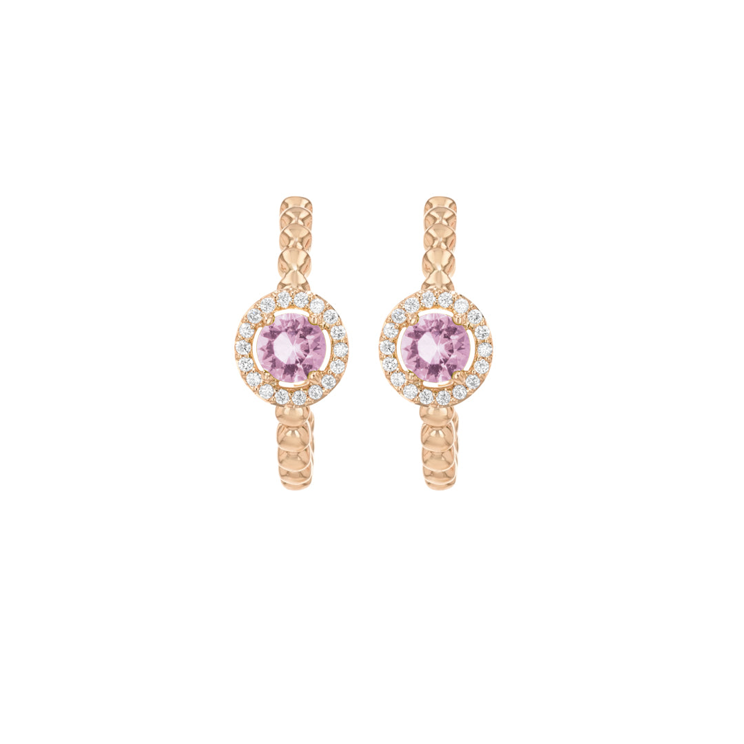 Chic Earrings Yellow Gold Diamond Single Colored Stone