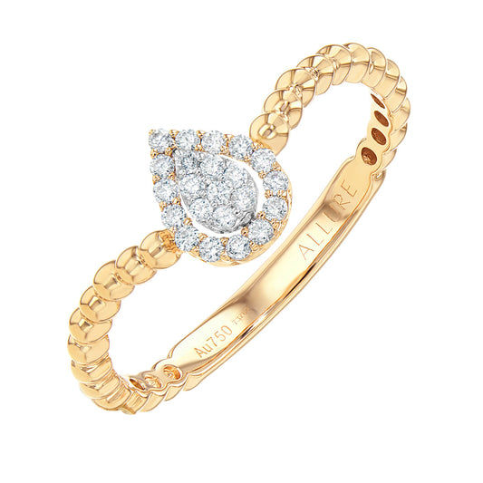 Majestic Golden Ripple Ring Yellow Gold Diamond