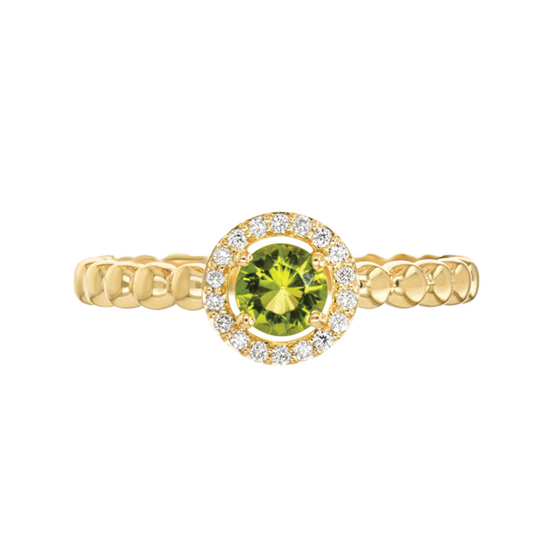 Chic Ring Yellow Gold Diamond Single Colored Stone