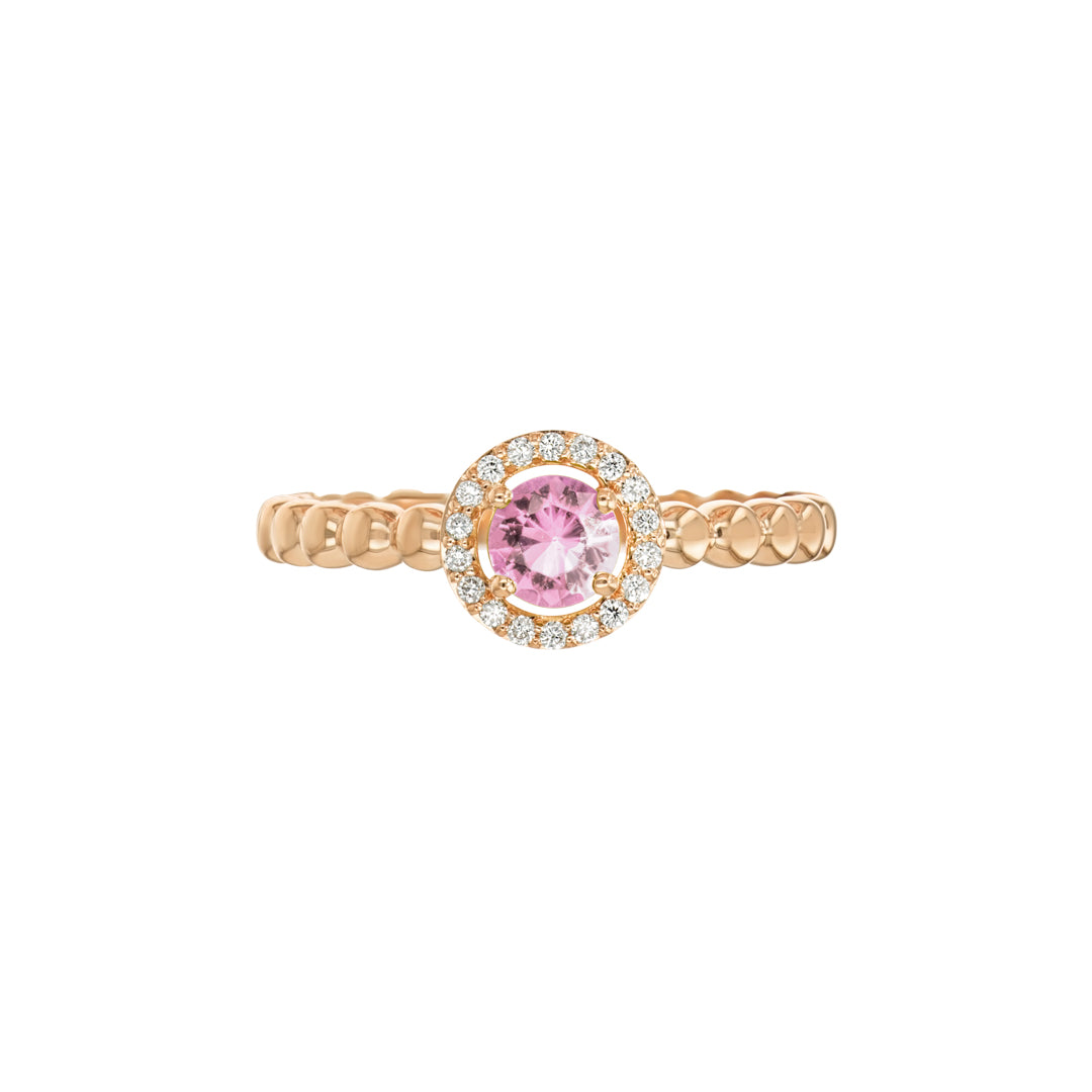 Chic Ring Yellow Gold Diamond Single Colored Stone