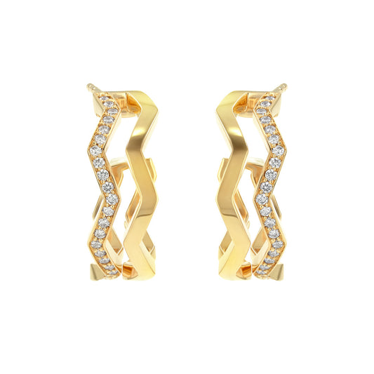 Riviera Hoop Earrings Gold Diamond