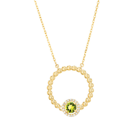 Chic Pendant Yellow Gold Diamond Single Colored Stone