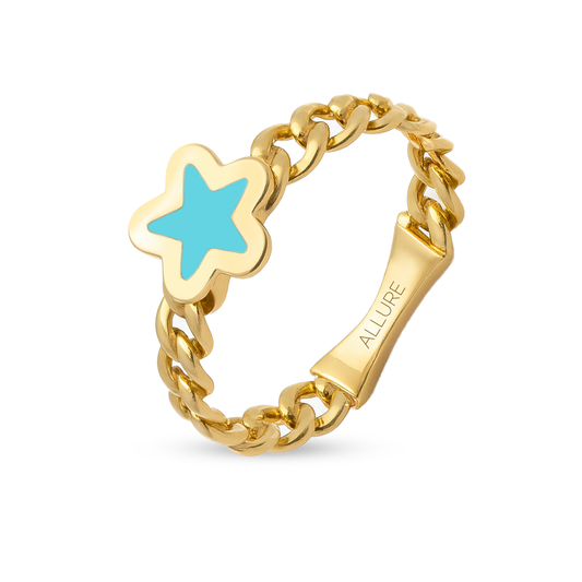 Ring Yellow Gold Turquoise