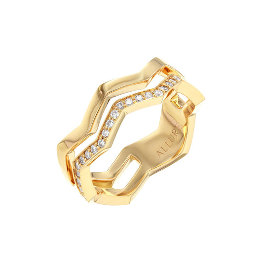 Riviera Band Ring Gold Diamond