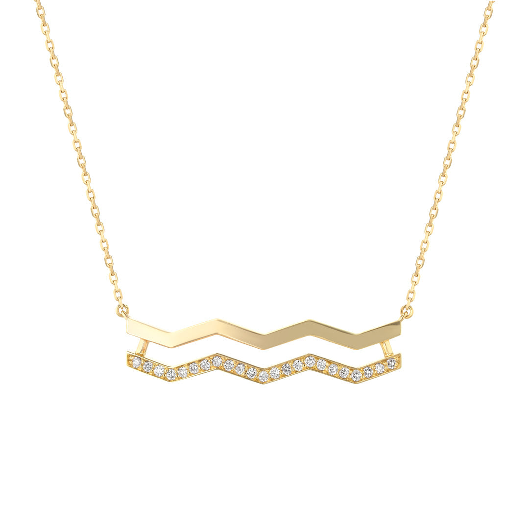 Riviera Bar Necklace Ring Gold Diamond